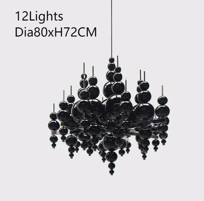 Modern Black Pendant Chandelier Lights For Dining Room Kitchen Living Room Bedroom Creative White Ceiling Chandelier