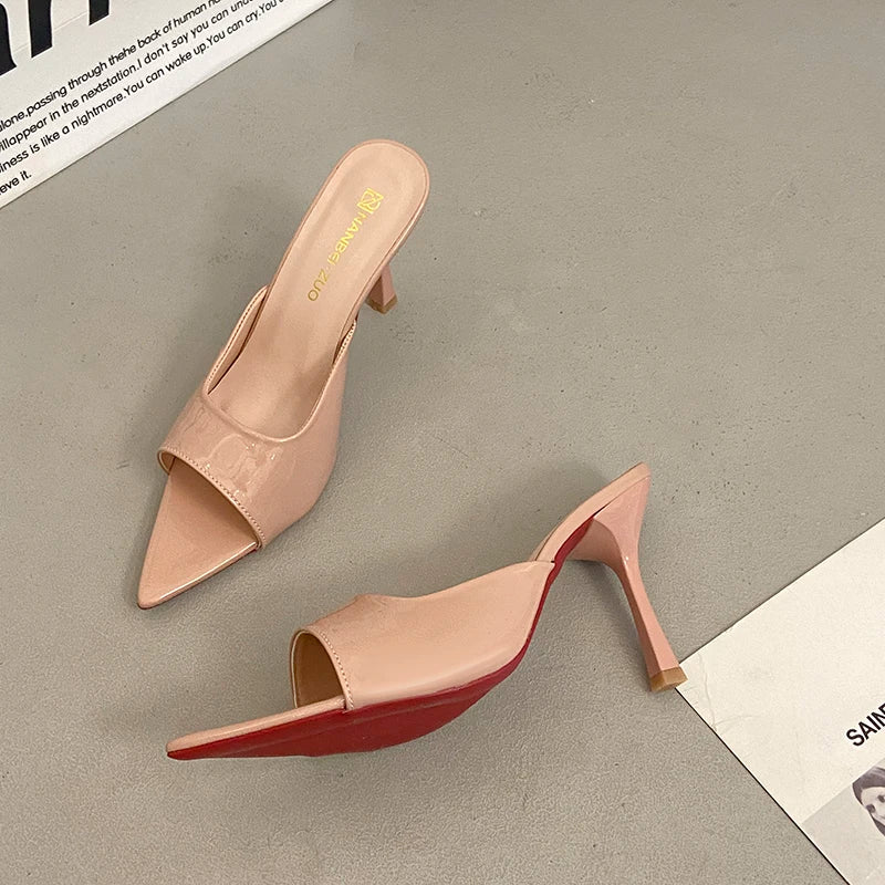 NEW Pointed Toe High Heels Sandals for Women Beautiful Korean Style Summer Shoes Rubber Sole Luxury Sensation