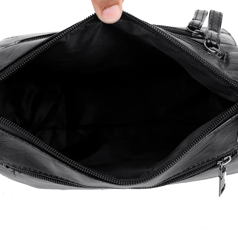 Genuine Soft Pu Leather Handbags for Women Vintage Shoulder Tote Bag Luxury Designer Ladies Large Capacity Purse Bags Sac A Main