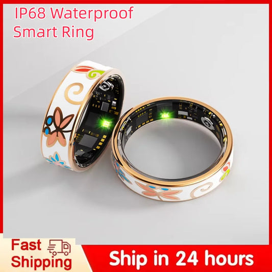 R18 Smart Ring Color Enamels Women Female Stainless Steel Intelligent Finger Ring IP68 Waterproof Smartring Fitness Tracker