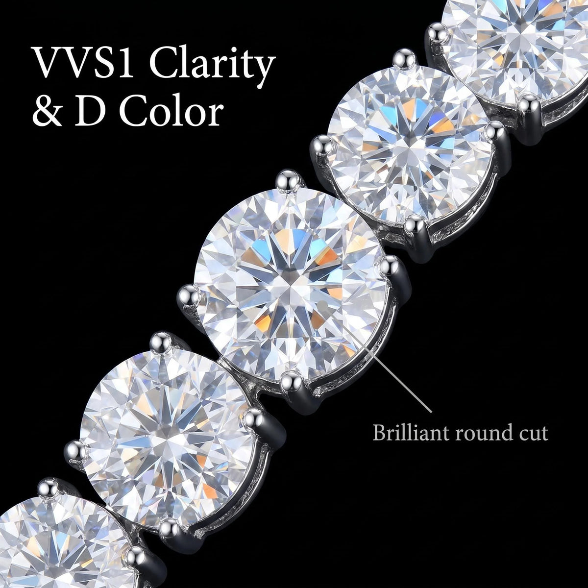D VVS1 Full Moissanite Tennis Necklace S925 Sterling Silver with GRA Necklaces for Women Man Sparkling Party Fashion Jewelry