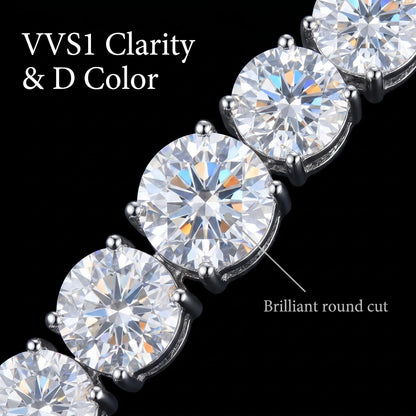 D VVS1 Full Moissanite Tennis Necklace S925 Sterling Silver with GRA Necklaces for Women Man Sparkling Party Fashion Jewelry