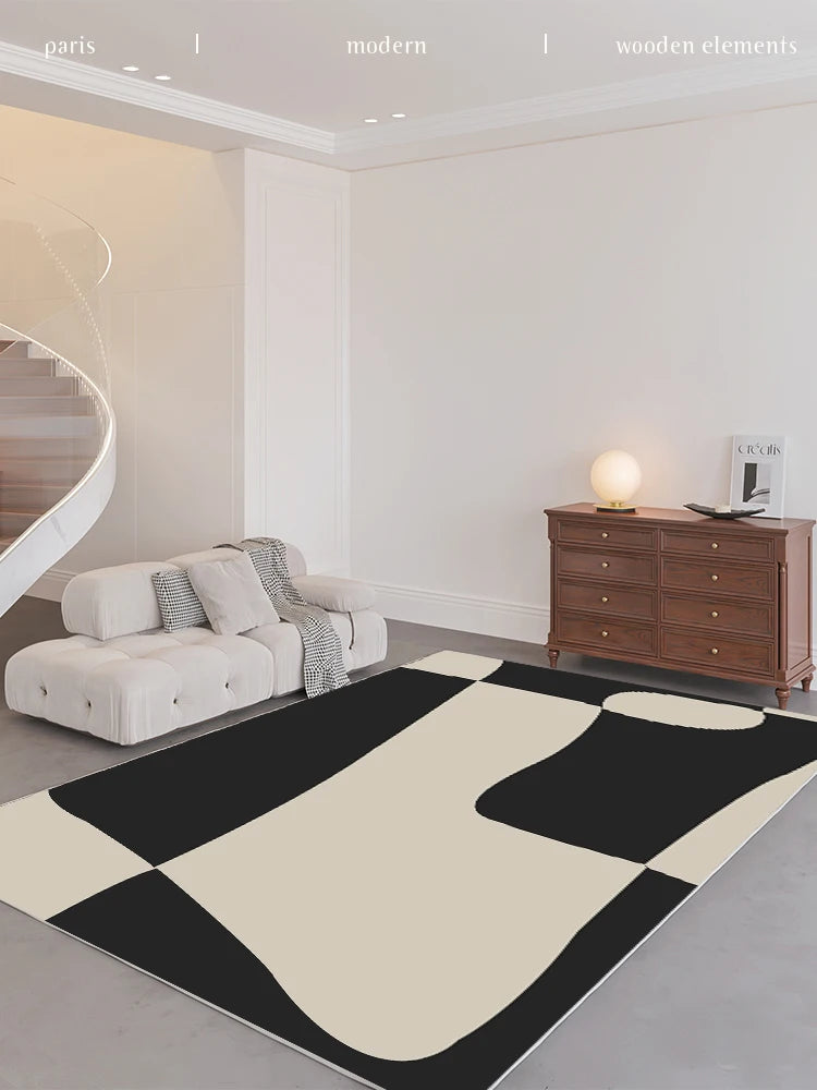 French Retro Living Room Decoration Plush Carpet Large Area Non-slip Mat Light Luxury Rugs for Bedroom Thicken Cream Lounge Rug