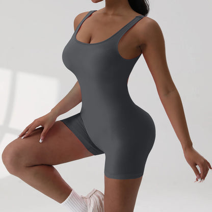 Sexy With V-shaped Exposed Waist Women's Summer Jumpsuits Fitness Daily Wear Casual Yoga Workout Jumpsuits