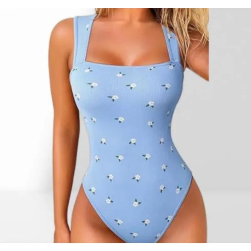 Women Sleeveless Knit Bodysuit Summer Sexy Bodycon Off Shoulder Jumpsuits Casual Bodice Stretchy Street Style Short Jumpsuits