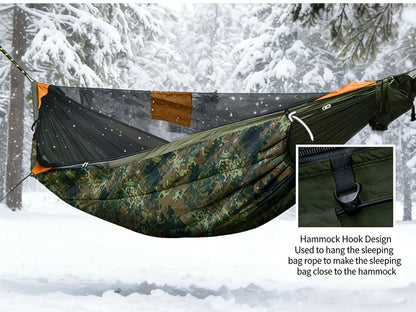 TRAVELER Bushcraft Quick-Deploy Hammock with Mosquito Net, Integrated Ridgeline & Anti-Roll Design for Wilderness Camping