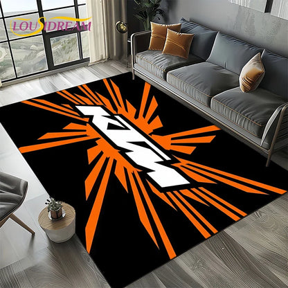 Racing Car K-KTM Motorcycle Carpet Rug for Living Room Bedroom Home Sofa Decoration,Kids Play Area Rug Non-slip Floor Mat Gift