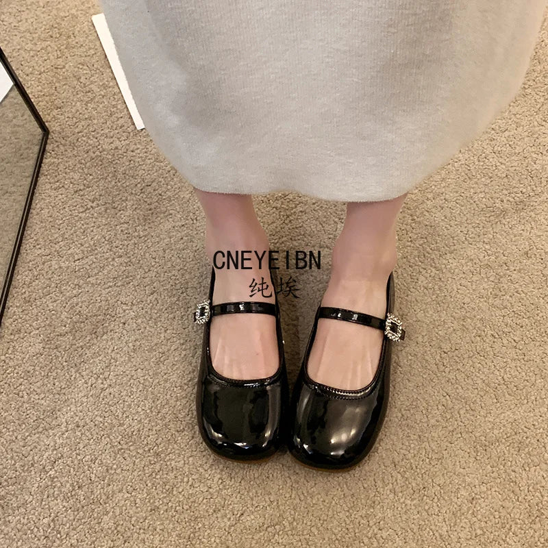 New Spring Autumn Women Ballet Flats Comfort Round Toe Soft Sole Leather Shoes Ladies Daily Wear Dress Mary Jane Shoes