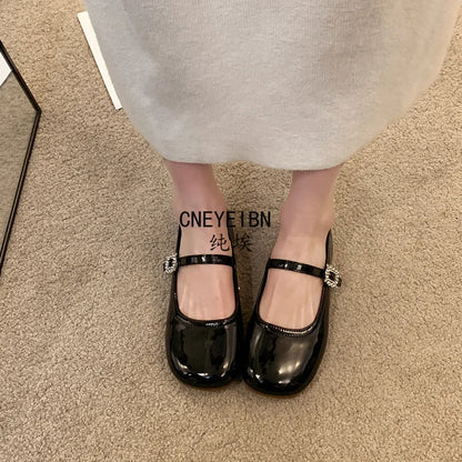 New Spring Autumn Women Ballet Flats Comfort Round Toe Soft Sole Leather Shoes Ladies Daily Wear Dress Mary Jane Shoes