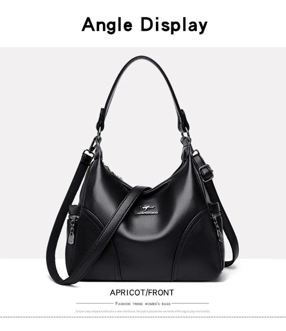 The New Style Bag Leather Luxury Handbags Women Bag Designer Solid Color Women Shoulder Messenger Bags for Women 2024 Sac A Main