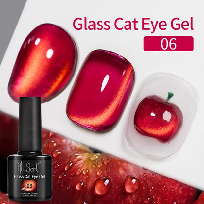 AWStorG 7.5ml Light Color Cat Eye Gel Nail Polish Pink Semi Permanent Glitter Magnetic Gel Soak Off UV LED Varnish Nail Art