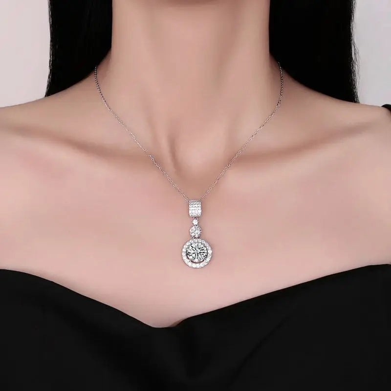 TY 5CT DColor Moissanite 925 Sterling Silver Pendant Necklace Fine Jewelry Necklace Women Fashion Accessories For Party Wedding