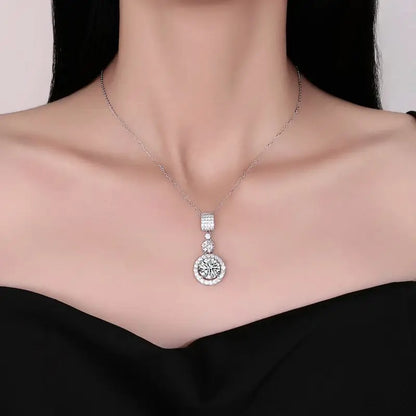 TY 5CT DColor Moissanite 925 Sterling Silver Pendant Necklace Fine Jewelry Necklace Women Fashion Accessories For Party Wedding