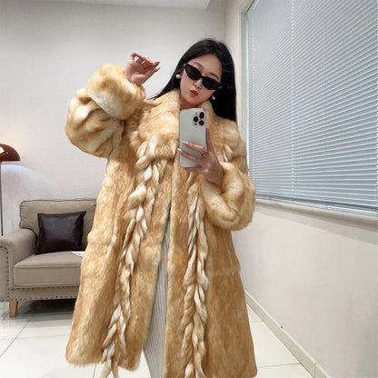 2026 New Elegant Winter Natural Rabbit Fur Coat Jacket Real Leather Fur Women's Fringe Tassel Clothing Female Outerwears