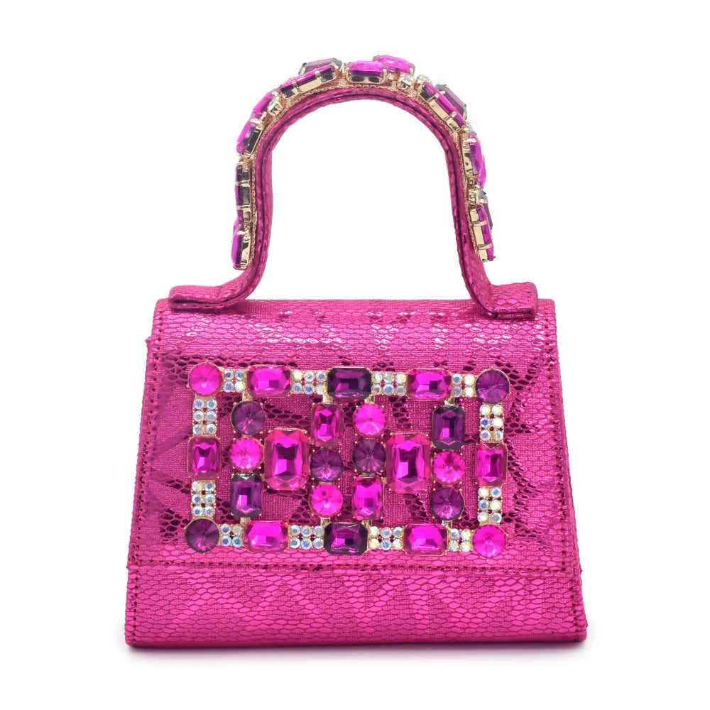 Fashion Women Shoes and Bags To Match Set Nigeria Party African Shoe and Bags Set for Wedding Rhinestone Elegant Pumps for Lady
