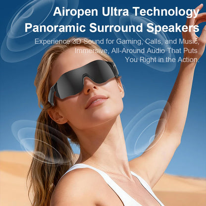 Smart Glasses Lightweight Auto-Tinting AI Glasses with Real-Time Simultaneous Translation Earbuds 2-in-1 Sunglasses