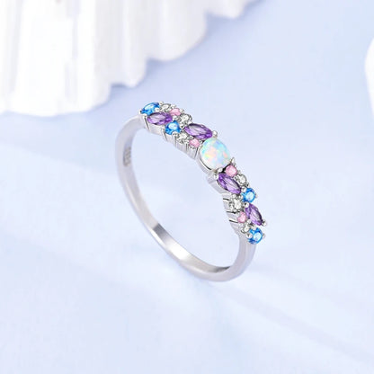 LAZA 925 Sterling Silver Colorful Rings Sparking Zirconium Bowknot Moon Sun Original Ring For Women Anniversary Wedding Gifts