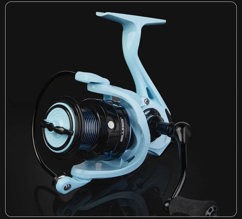 BILLINGS Spinning Reel 8KG Max Drag Professional Fishing Reels 5.2:1 Gear Ratio CNC Rocker Metal Spool 2000/3000/4000 Ideal for Freshwater Saltwater Bass Trout Fishing