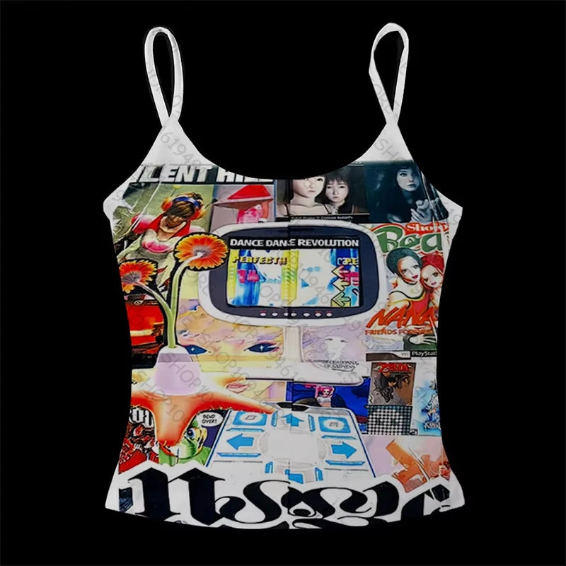 Y2k Clothes Baby Tees Summer Tops Streetwear Harajuku Graphic Cartoon T-shirt Vintage Crop Tops Wome clothes shoujo girl style