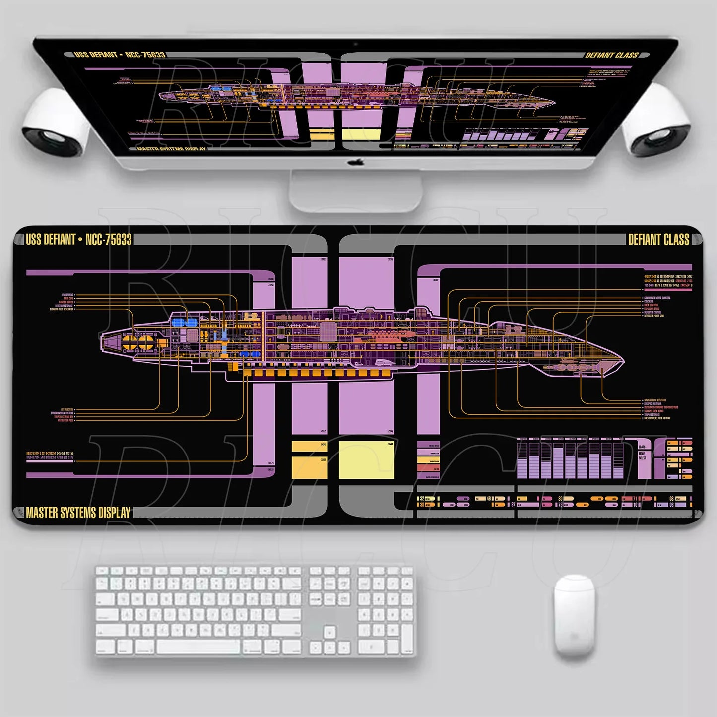 XXL HD print Game Mouse Pad Star Trek Office PC Accessories Keyboard Starship Blueprint Gamer Computer Cabinet Desk Mat carpet