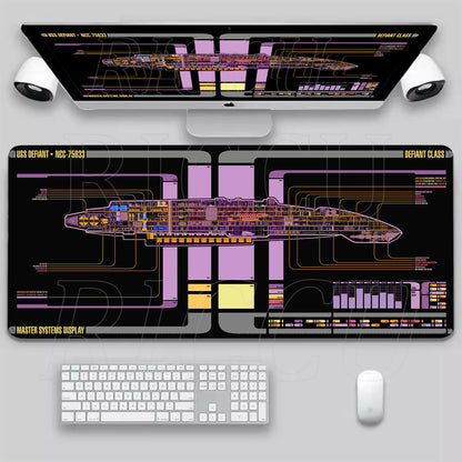 XXL HD print Game Mouse Pad Star Trek Office PC Accessories Keyboard Starship Blueprint Gamer Computer Cabinet Desk Mat carpet