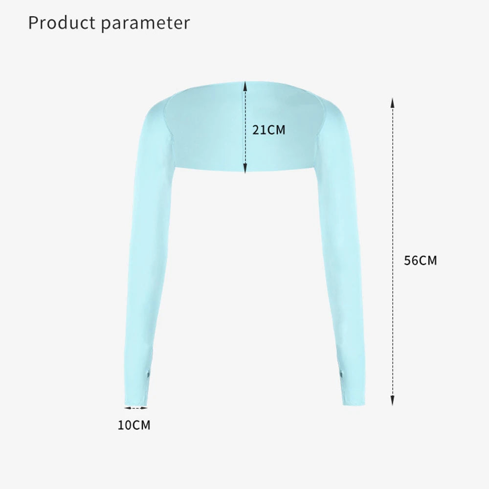 UV Protection Shrug Cooling Cycling Shawl Sun Cover Golf Stretch Breathable Casual Wear Summer Thumb Hole Driving Arm Sleeve