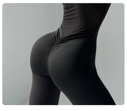 Back-Hollowed-Out Mesh One-Piece Yoga Dress Feminine Hip-Lifting Exercise One-Piece Long Pants Fitness Fashion clothing
