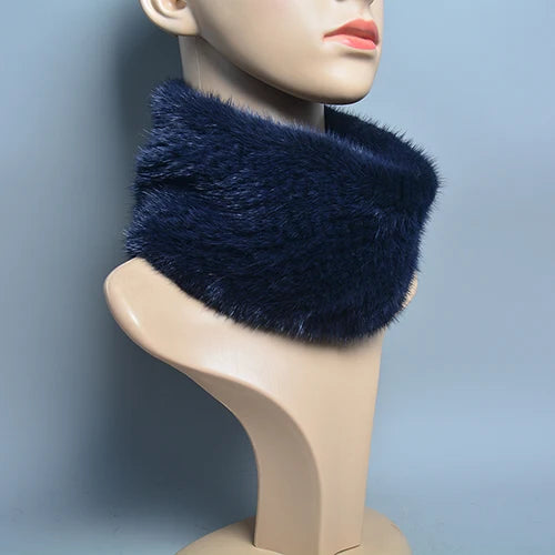 Winter Ring Scarf Women Real Fur Mink Warm Fashion Female Loop Mink Scarves 2026 For Women Knitted Ring Scarfs