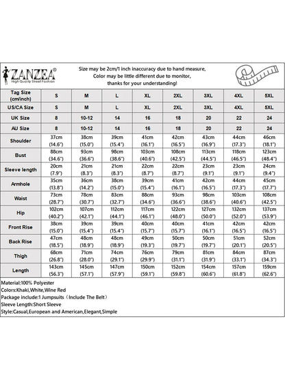 ZANZEA Street Fashion High Waist Jumpsuits Women Workwear Belt Rompers Solid Deep V Neck Elegant Office Lady Long Overalls