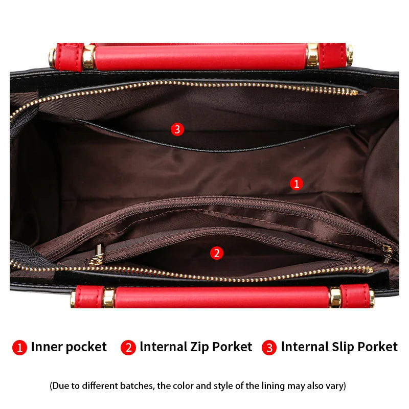 2026 New Large Capacity Contrast Letter Printed Women's Handbag High end Cowhide Mom's Bag