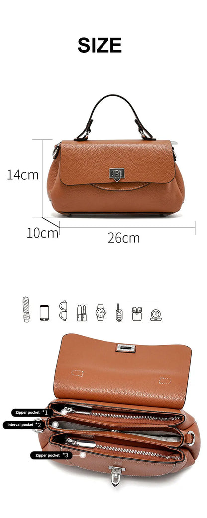 Genuine Leather Women's Bag Luxury Designer Crossbody Bags High Quality Cowhide Women Shoulder Bag Female Handbags M8863