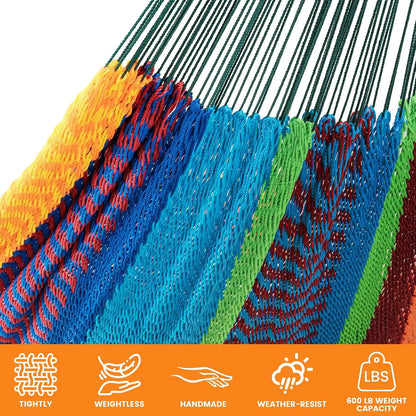 Mayan Hammock with Heavy Duty Steel Stand for Outdoor & Indoor Relaxation
