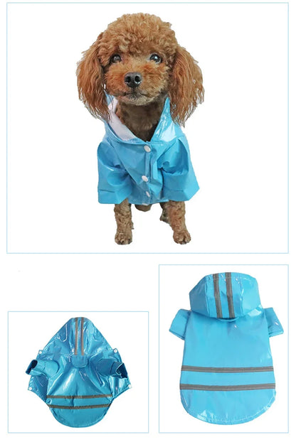 Summer Outdoor Puppy Pet Rain Coat S-XL Hoody Waterproof Jackets PU Raincoat for Dogs Cats Apparel Clothes Wholesale
