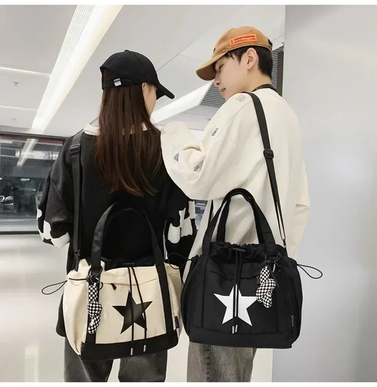 Women New Crossbody Bag Wholesale Large Capacity Couple Shoulder Bag New Casual Nylon Tote Bag Luxury Drawstring Handbag 2025