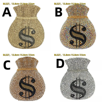 Champagne Bottle Bag Hollow Rhinestone Diamond Evening Bag Party Wedding Banquet Clutch Purse for Women Sac De Marque Luxe Femme