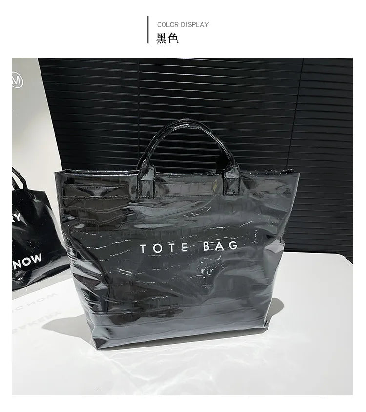 Crocodile Texture Tote Bag Pvc Kraft Paper Large Capacity Luxury Hobo Handbag Women Casual Shopping Letters Top Handle Hand Bags