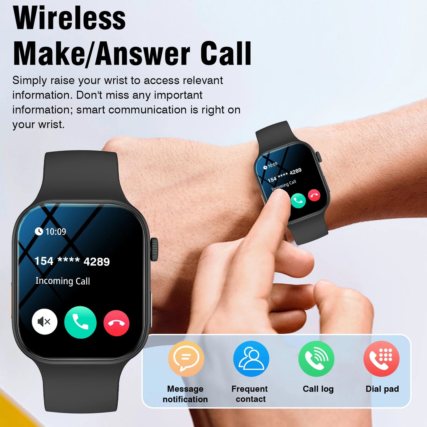 Smart Watch, Wireless Call/Dial, Multi-Sport Mode, Multiple APP Reminders, Suitable for Men and Women, Compatible with IPhone/An