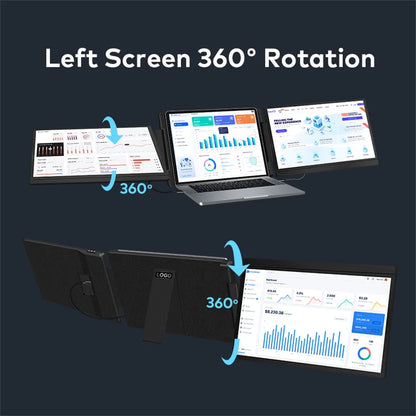 Rospider 14 Inch Portable Dual IPS Laptop Monitor Extended High-Definition Triple Expandable PC LCD Screen Extender