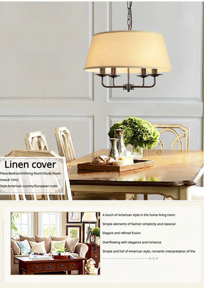 Modern Ceiling Chandeliers Stylish Simplicity Nordic Fabric Lampshade Living Room Dining Bedroom Home Decor Lightings Led Lights