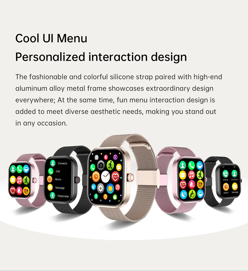 2026 New Smart Watches Women Full Touch Screen Bluetooth Call Waterproof Sport Fitness Tracker Lady Watches Smartwatch For Men
