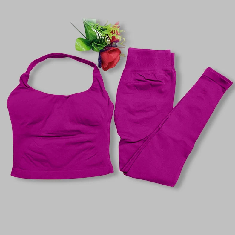 two pieces yoga outfits DF impact gym clothing fitness pants set DFNNYE woman Halter Top sports leggings Gym workout sets
