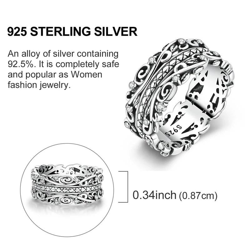 Original 925 Sterling Silver Ring Sun Star Moon Love Bowknot Sunflower Ring For Women Wedding Anniversary Ring Jewelry Gift