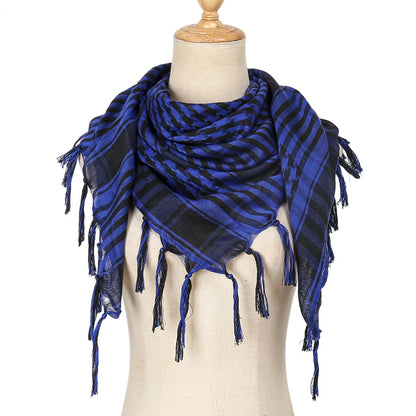 2024 New Plaid Hijab Scarf for Men and Women Arab Desert Headscarf Soft Tactical Hiking Scarves Unisex Turban Military Shawl