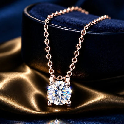 Women's Moissanite Pendant Necklace D Color VVS1 Halo Design S925 Silver Jewelry with GRA Certificate Wedding Birthday Gift