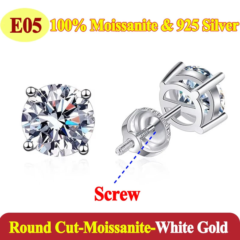 Luxury 0.5-3 Carats Marquise Heart Pear Moissanite Women Diamond Earring Stud 925 Sterling Silver Earrings for Women Jewelry New