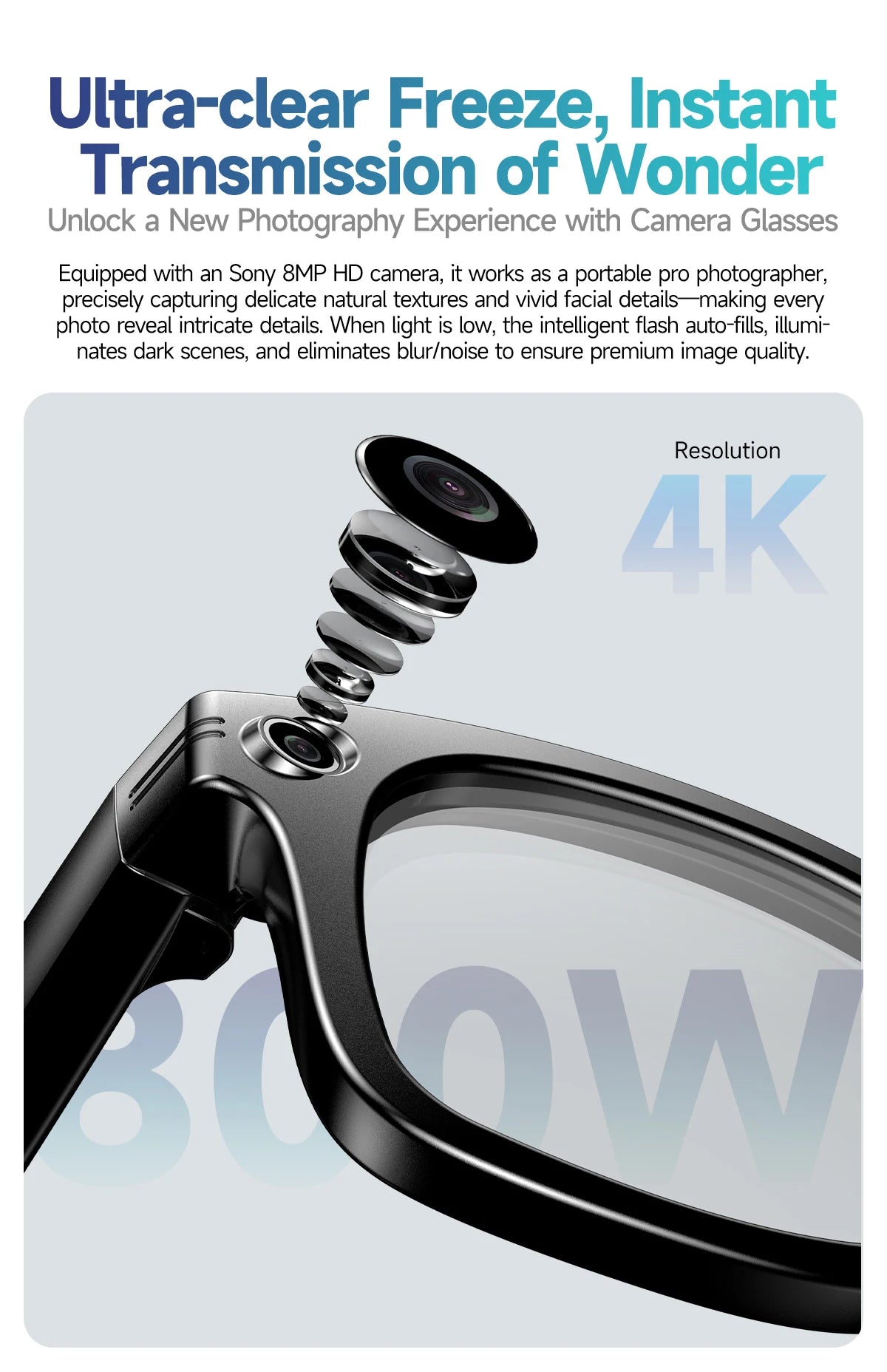 New 8MP Camera Smart Glasses Photography Video AI Intelligent Interactive Translation Call Smart Sunglasses Men Women Eyeglass