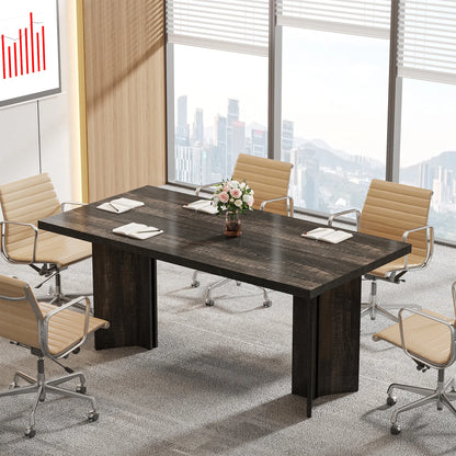 Tribesigns 63-inch Executive Desk, Vintage Home Office Computer Desk with Large Tabletop, Farmhouse Wood Writing Conference Tabl