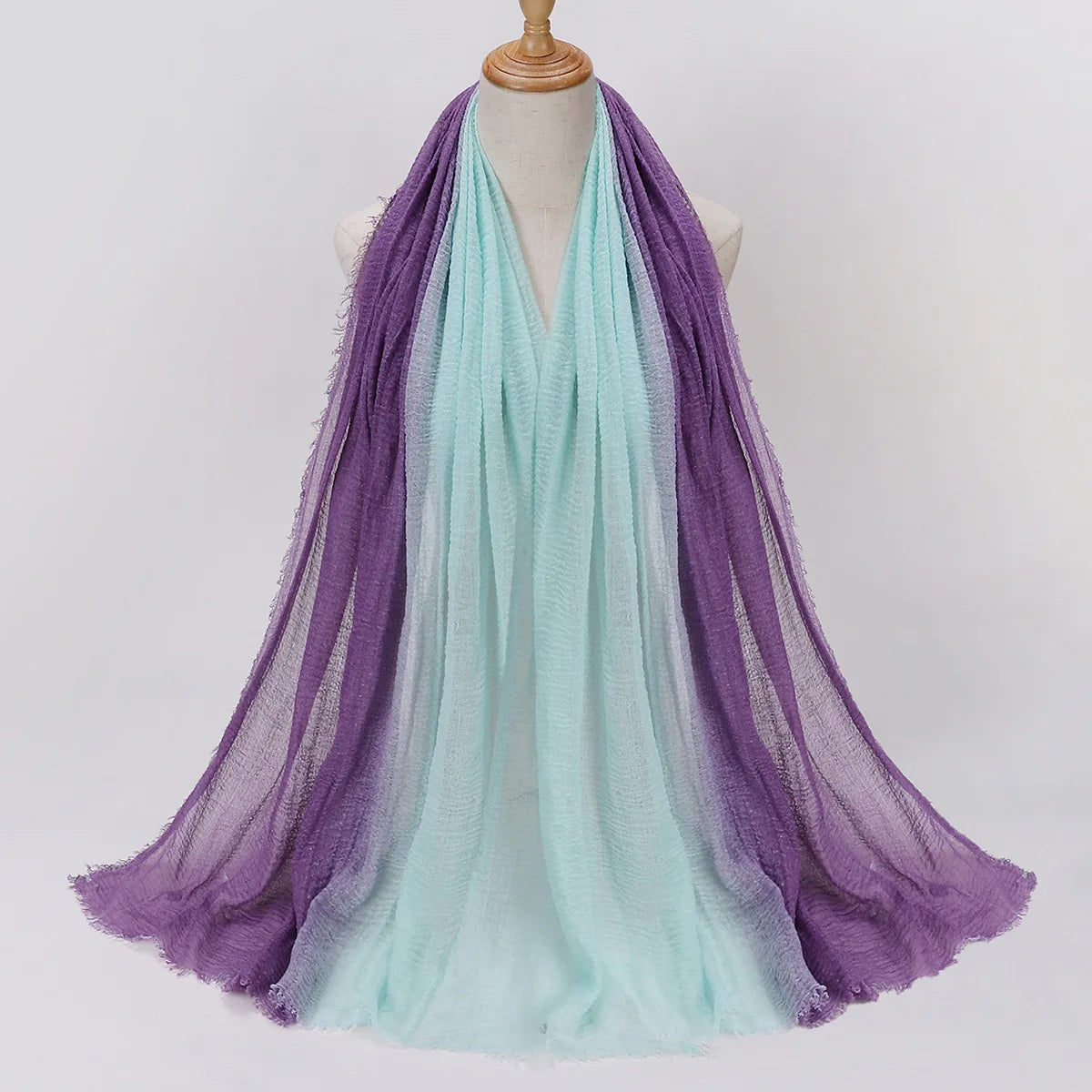180*90cm Gradient Cotton Linen Women Muslim Hijab Scarf Woman Islamic Arab Shawl Wrap Head Scarves Ready To Wear Headscarf