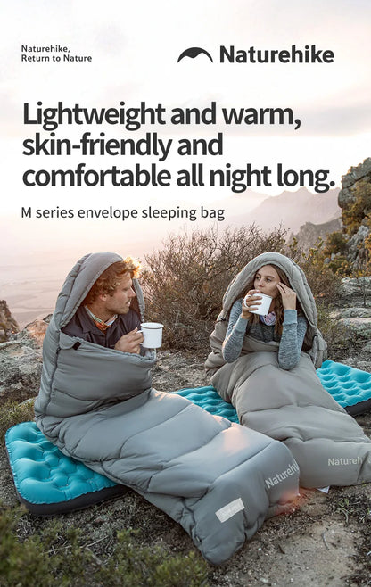 Naturehike Camping Sleeping Bag with Hood 3 Seasons Sleeping Bag Warm Lightweight Waterproof Outdoor Envelope Sleeping Bags