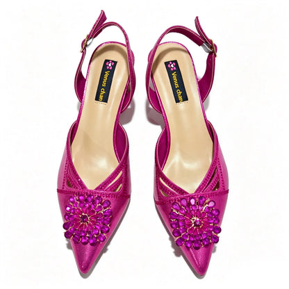 New Shoes and Bags Matching Set Nigerian Women Heel Party for Women green Colour Italian Design Wedding INS Design